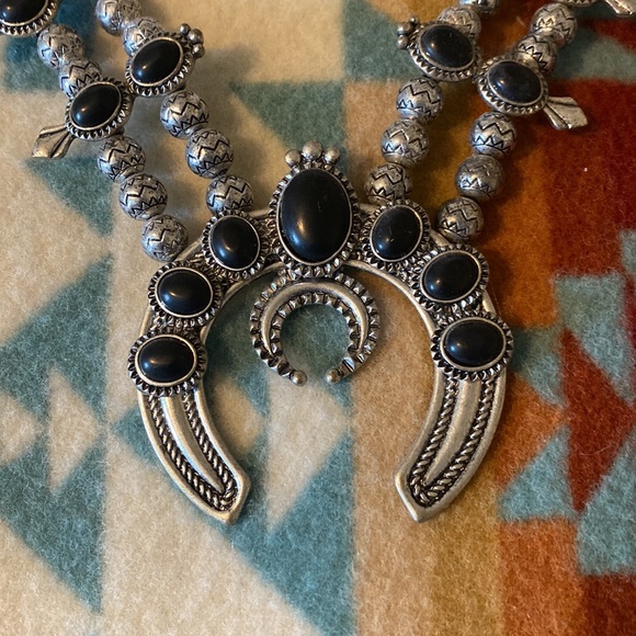 Squash Blossom Necklace with matching earrings set - Picture 2 of 7